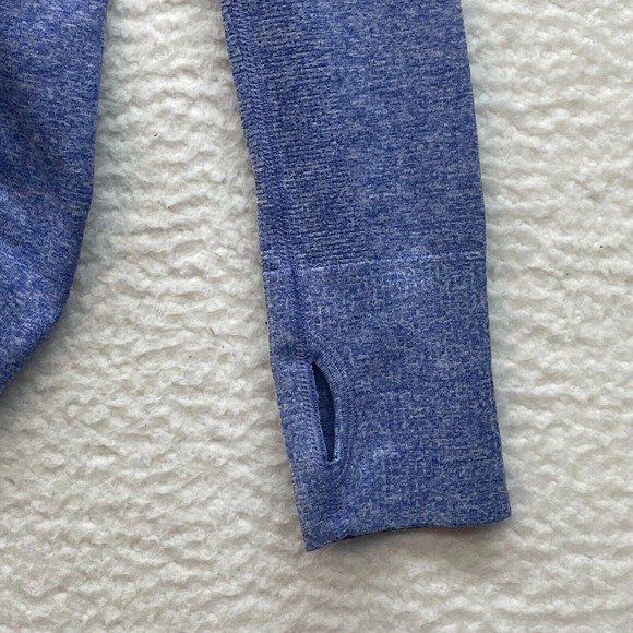 Athleta Shirt Womens Small Blue Fast Track Half Zip Ruched Pullover Workout Gym - Picture 8 of 11